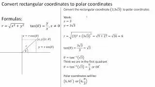 Convert rectangular coordinates to polar coordinates