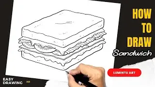 How to draw Sandwich - Easy Sandwich Drawing