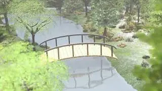 Локация в блендер - мост в лесу | Location in the blender - A bridge in the forest (download)