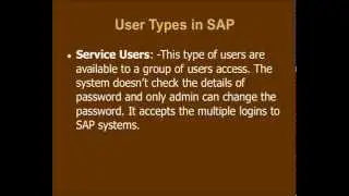 User Types in SAP
