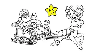 santa claus with sleigh and reindeer step by step drawing tutorial by #bosstoyart