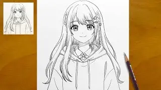 Cute Anime Girl Drawing Tutorial | Aesthetic Pencil Sketch