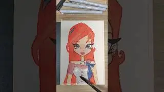 Winx club 🧚Bloom💥Watercolor painting 🎨🖌️#winxclub #bloom #art #artist #irainly #i_rainly