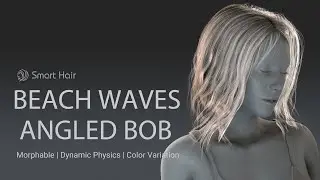 CC3/CC4-iClone7/iClone8 - Beach Waves Angled Bob Hair