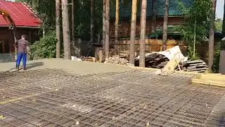 Залили перекрытие бетононасосом .г Красноярск т.2-090-777
