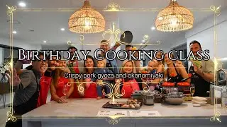 Celebrating birthday Japanese cooking class with family