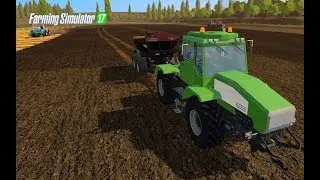 Farming Simulator 2017. НОВОСВЕТЛОВКА.Трактор ХТА--220-2 СЛОБОЖАНЕЦ . Разбрасыватель РУ 7000.