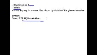 SQL : RTRIM Function Challenge no.8