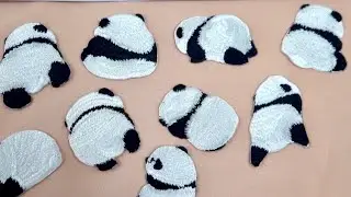 9 Pieces Baby Panda Iron-On Embroidery Patch