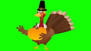NO COPYRIGHT Green Screen - CARTOON TURKEY'S THANKSGIVING