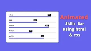 Animated Skills Bar UI Design using only HTML & CSS