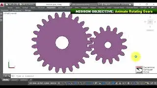 How to animate the rotation of different sizes of gears using AutoCAD