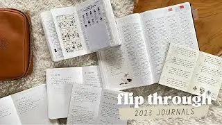 flipping through all the journals I used in 2023 ✸ hobonichi cousin, stalogy, travelers notebook