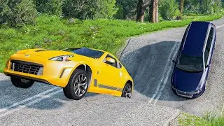 Cars vs Massive Potholes - BeamNG.drive