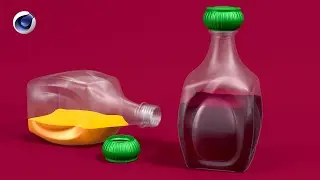 How to create Juice Bottle in Cinema 4d modeling,render