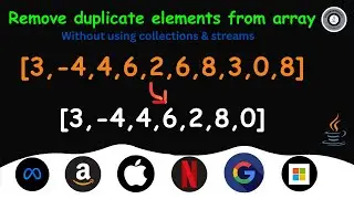 🚀How Remove duplicates from the array without using collections, streams using java💻 