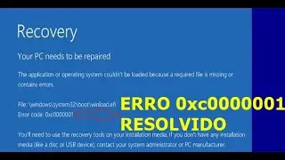 Erro 0xc0000001 WINDOWS 10 RESOLVIDO