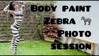 Body Paint Zebra  Photo Modeling