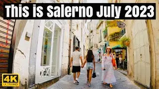 Salerno, Italy 🇮🇹 Summer Walking Tour 2023 - 4K UHD