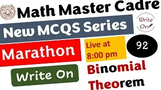 Math Master Cadre | Binomial Theorem | Most Important MCQs |Ch-09 |New Classes|Deeply Explained