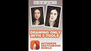Drawing Son Ye Jin with Autodesk Sketchbook Mobile #shorts