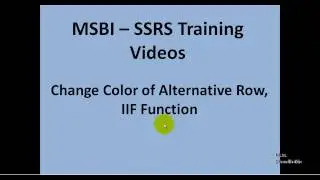 MSBI - SSRS - Change Color of Alternative Row, IIF Function