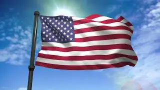 3D animation loop of USA Flag