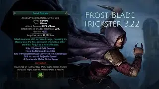 PoE 3.22. Frost Blade Trickster endgame  version 100m+ DPS