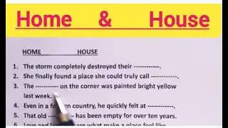 HOME vs HOUSE ✍️ What's The Difference?🤔 English Grammar Lesson + Easy Quiz Questions
