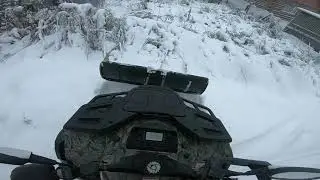 Нас замело...Выпало Много снега...Уборка снега снегоотвалом на квадроцикле РМ-800