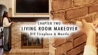 FIREPLACE MAKEOVER & DIY MANTLE *Living Room Makeover Before & After*  | XO MaCenna