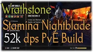 ESO Stamina Nightblade PvE DPS Build [52k Wrathstone] Elder Scrolls Online