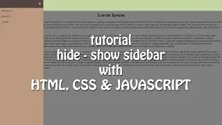 Hide Show Toggle SIDEBAR MENU with HTML CSS & JAVACRIPT