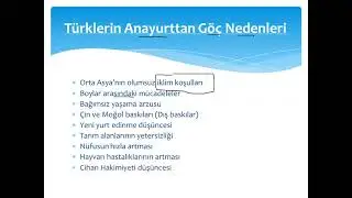 3.)   Orta Asya'dan Göç Etme Nedenleri (KPSS, AYT, TYT) (2023-2024)