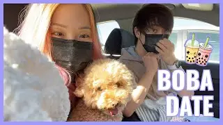 [William & Alice]  Boba Date  l  Girlfriend race our puppy