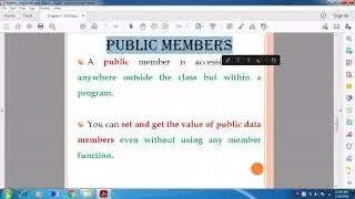 Class Access Specifiers, Private Members, Protected Members, Public Members, and Example for Class.