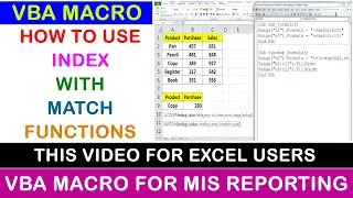 VBA index with match functions, How to use index with match in VBA Macro,How to use index with match