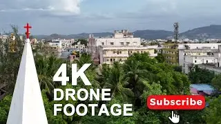 4K Tirupati West Church Drone Visuals / Nocopyright / Drone Footage