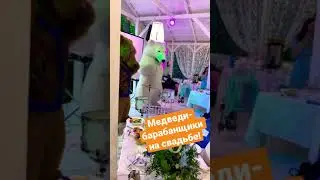 Медведи - барабанщики на свадьбе. Шоу гигантских медведей «Harry”