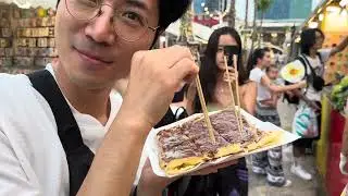 Street food with bananas and chocolate spread