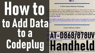 How to Add Data to a Codeplug with Contact Manager AT-D868/878UV