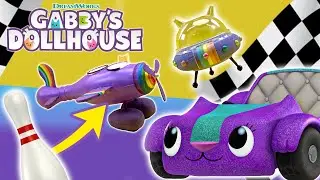Race Day CRAFTING! 🏎️Racecar, 🛩️ Plane 🛸 Spaceship DIY! | GABBY'S DOLLHOUSE