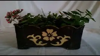 IDEIA SUPER FÁCIL, Maceta de cemento con caja de carton!   Cement flowerpot using a cardboard box!