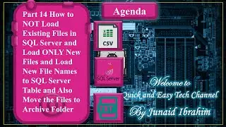 Part 14 How to NOT Load Existing TXT, CSV, and Excel Files in SQL Server and Load ONLY New Files