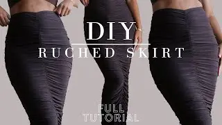 DIY RUCHED SKIRT. How To Sew: Ruched Skirt With Elastic - Full sewing tutorial #howto #diy #fashion