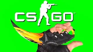 CS:GO - Flame Karambit Knife in First Person [GREEN SCREEN]