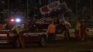 Danny Dietrich landed on top guard rail  @ LINCOLN  SPEEDWAY - Aftermath