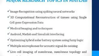 Matlab based project list