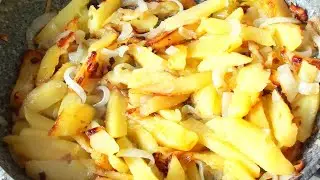 Fried potatoes with onions video recipe