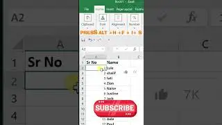 Auto Fill Serial Numbers in Excel Quickly | Shortcut Method #shorts #technology #exceltips #tech